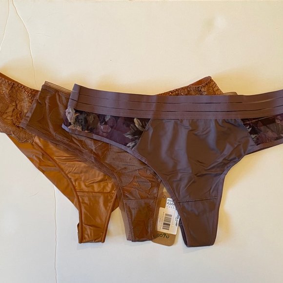 BNWT Maison Lejaby Flora Nufit Ombrage Basic Sienne Copper Midnight Panty Set XL